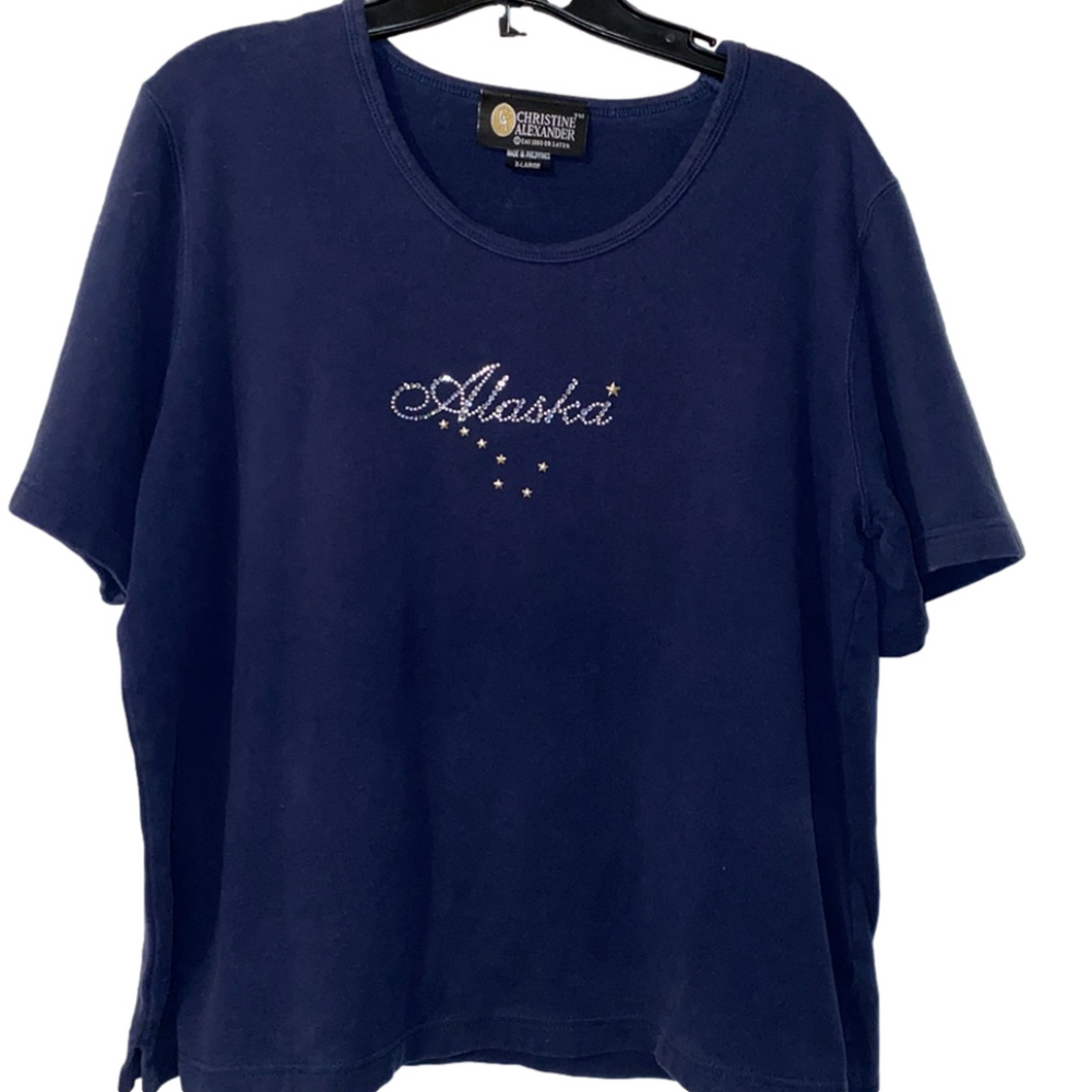 3/$30 Christine Alexander Swarovski Crystal Alaska Shirt